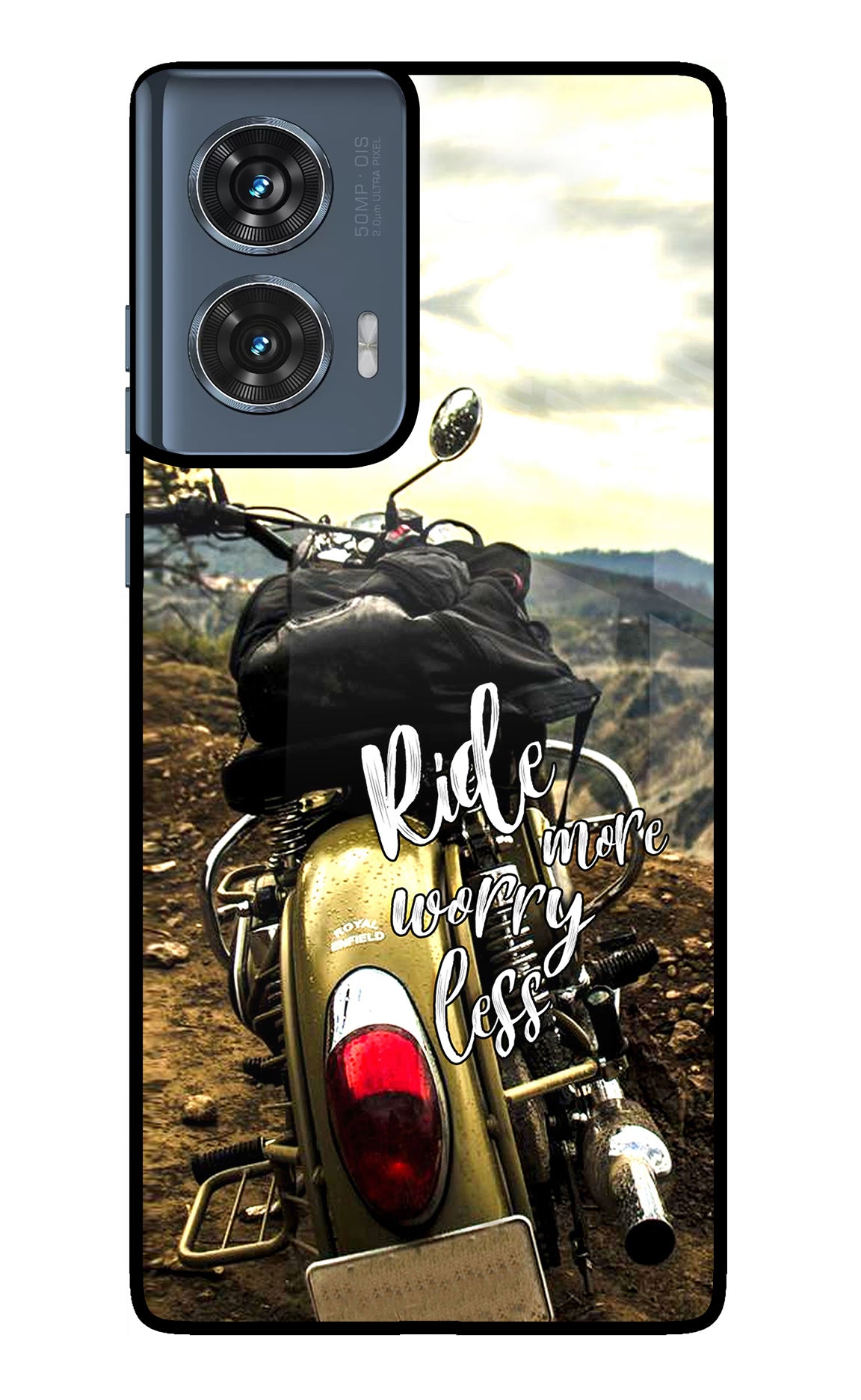 Ride More Worry Less Moto Edge 50 Fusion Glass Case