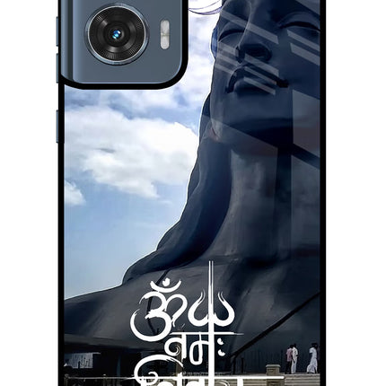 Om Namah Shivay Moto Edge 50 Fusion Glass Case Back Cover by Casekaro