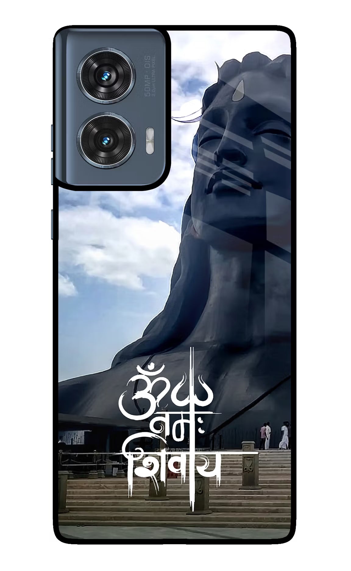Om Namah Shivay Moto Edge 50 Fusion Glass Case Back Cover by Casekaro