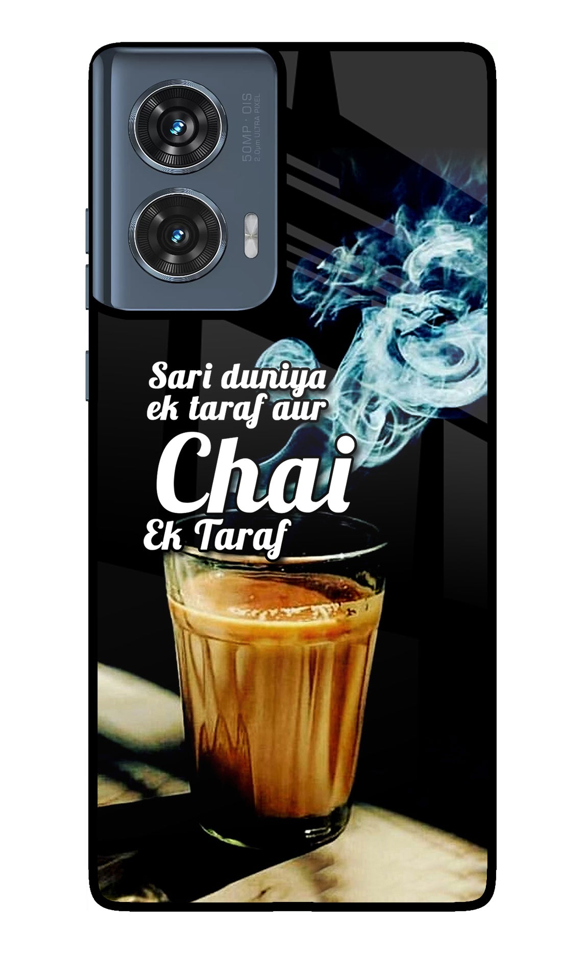 Chai Ek Taraf Quote Moto Edge 50 Fusion Glass Case