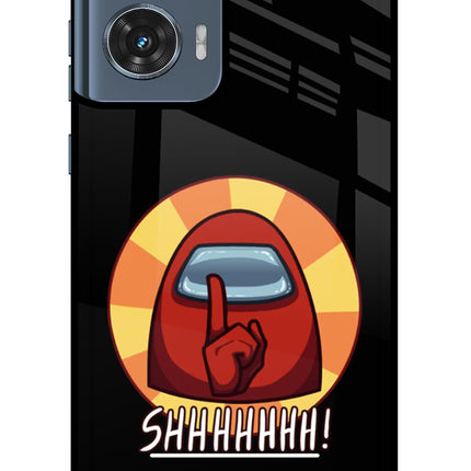 Among Us Shhh! Moto Edge 50 Fusion Glass Case Back Cover by Casekaro