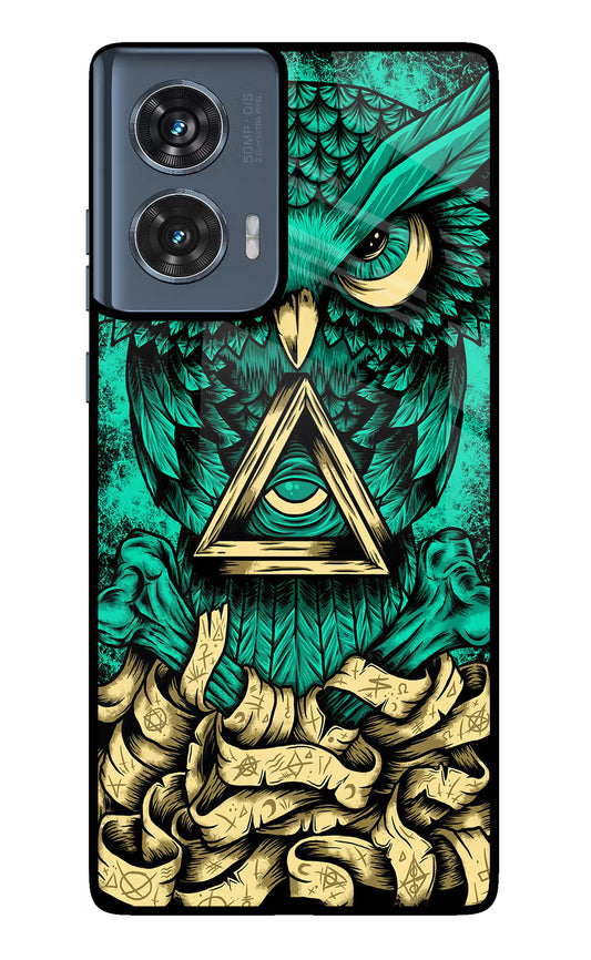 Green Owl Moto Edge 50 Fusion Glass Case