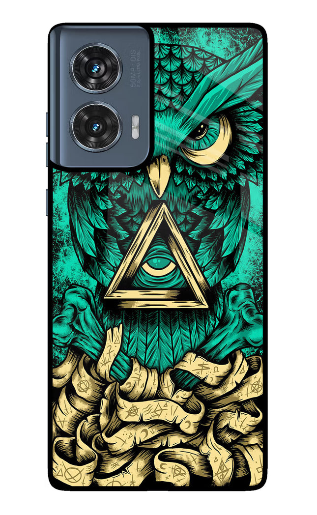 Green Owl Moto Edge 50 Fusion Glass Case