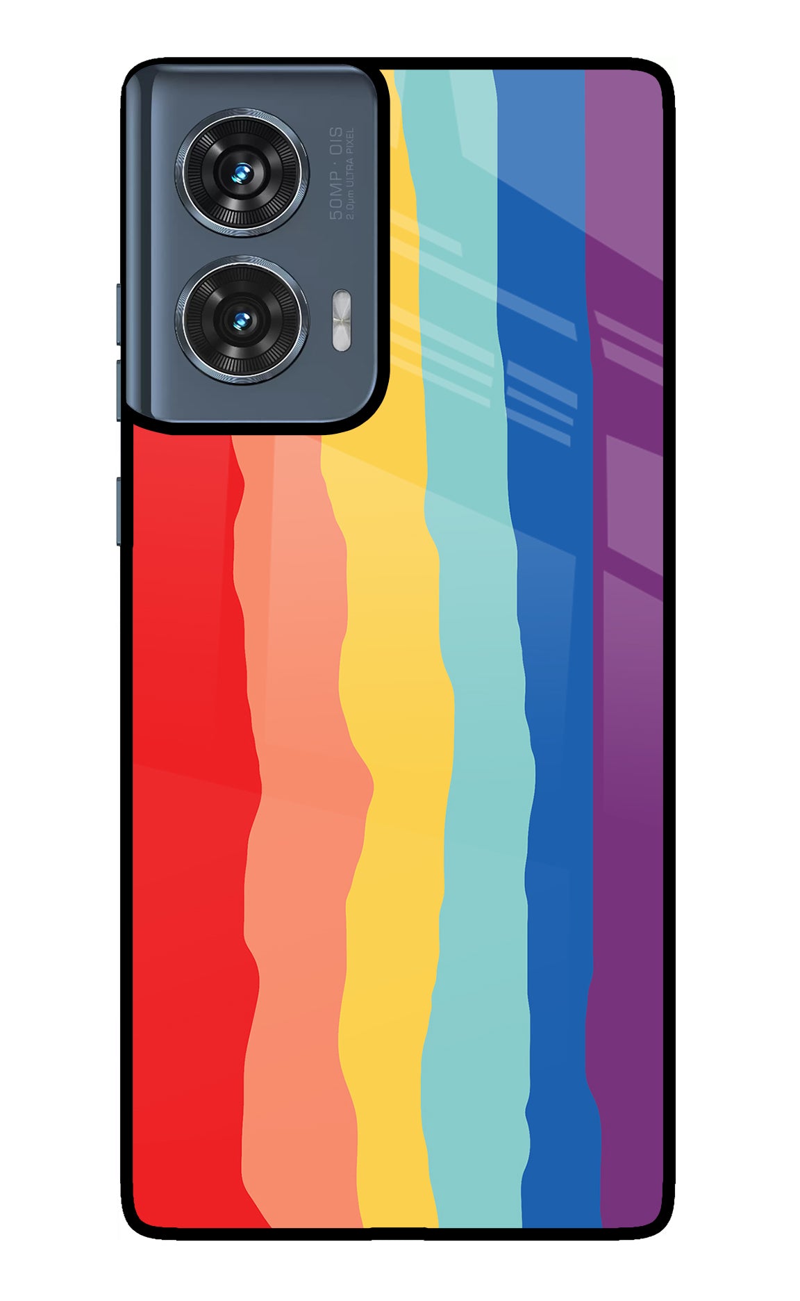 Rainbow Moto Edge 50 Fusion Glass Case