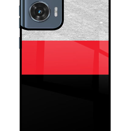 Tri Color Pattern Moto Edge 50 Fusion Glass Case Back Cover by Casekaro