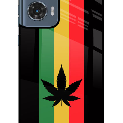 Weed Flag Moto Edge 50 Fusion Glass Case Back Cover by Casekaro