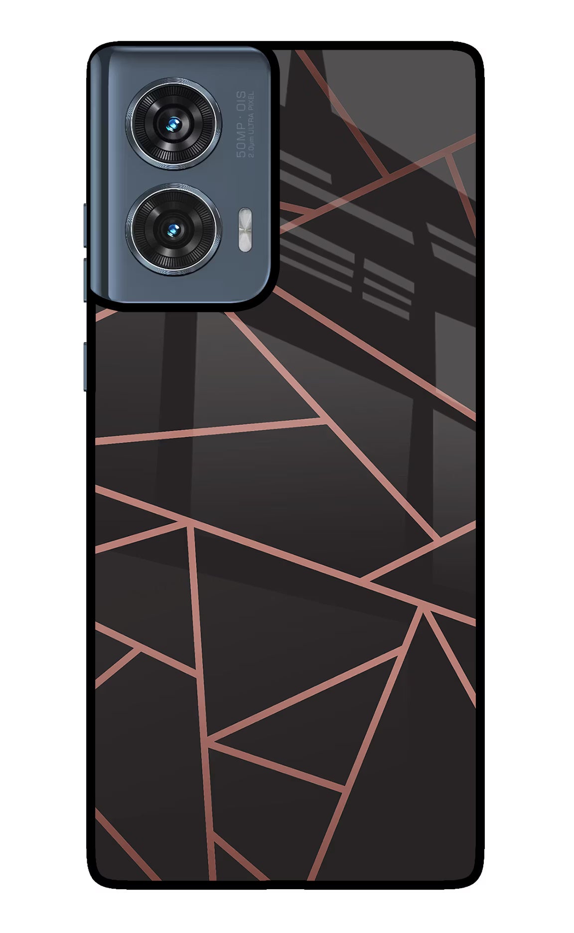 Geometric Pattern Moto Edge 50 Fusion Glass Case Back Cover by Casekaro