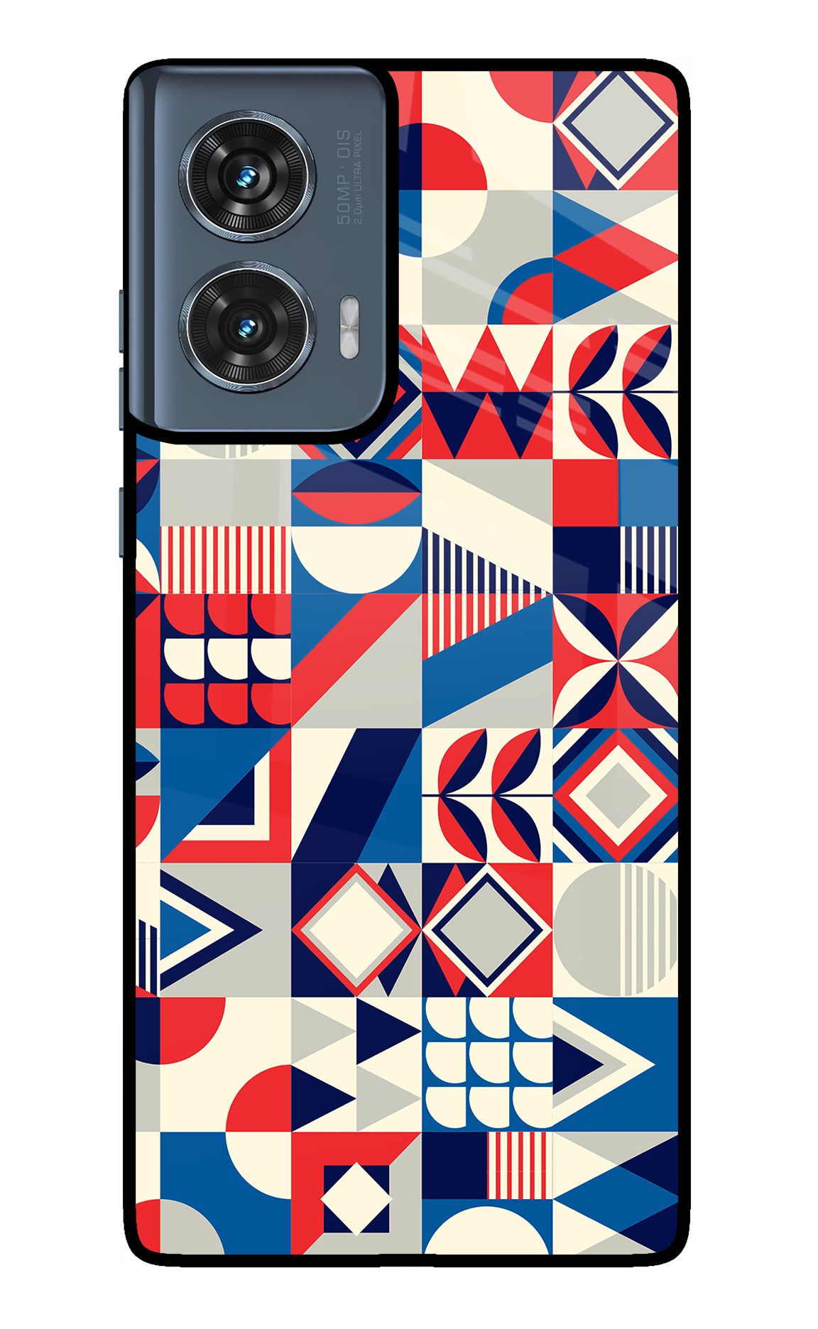 Colorful Pattern Moto Edge 50 Fusion Glass Case