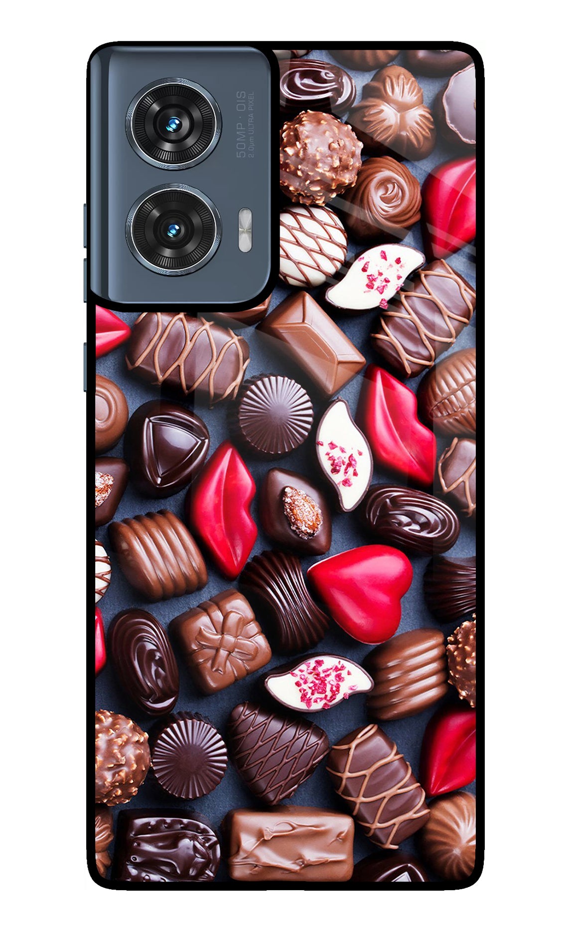 Chocolates Moto Edge 50 Fusion Glass Case