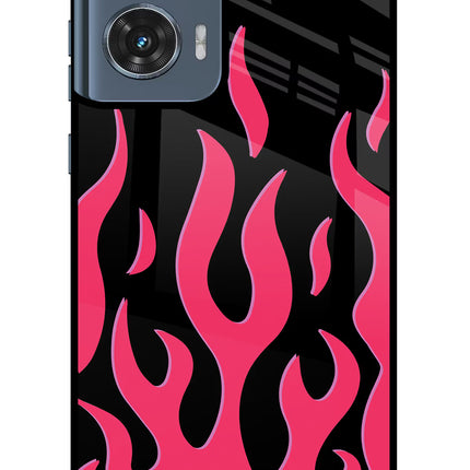 Fire Flames Moto Edge 50 Fusion Glass Case Back Cover by Casekaro