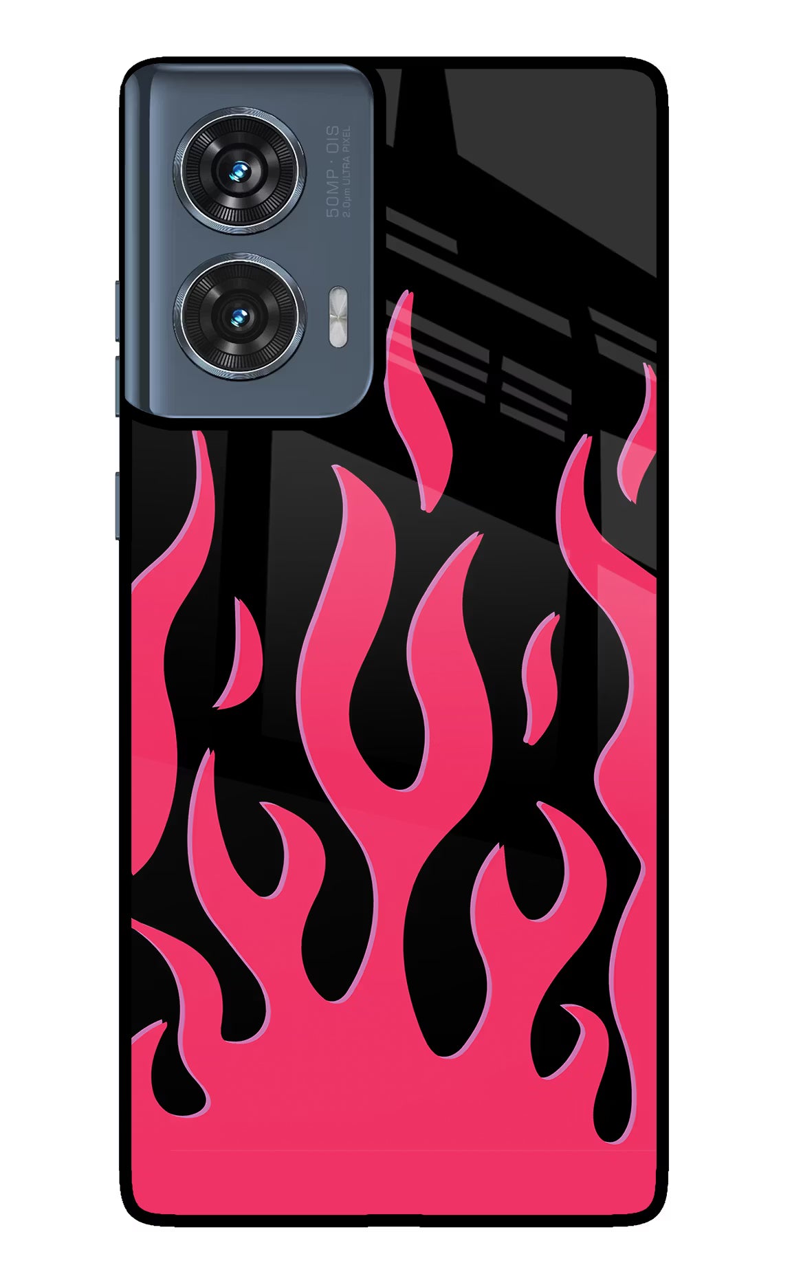 Fire Flames Moto Edge 50 Fusion Glass Case Back Cover by Casekaro