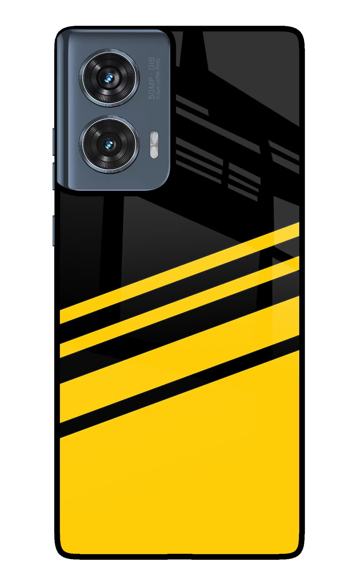 Yellow Shades Moto Edge 50 Fusion Glass Case Back Cover by Casekaro