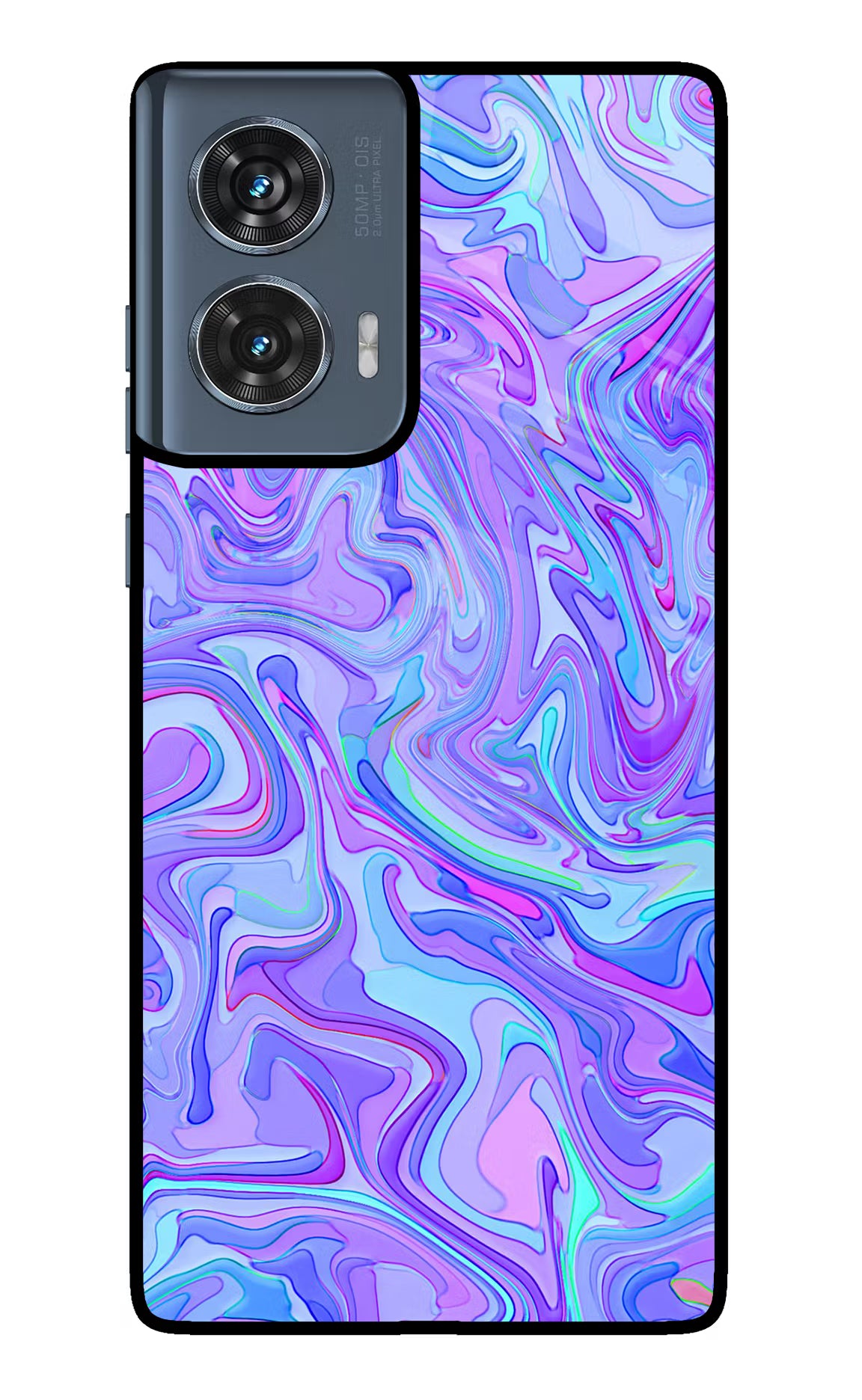 Glitter Moto Edge 50 Fusion Glass Case Back Cover by Casekaro