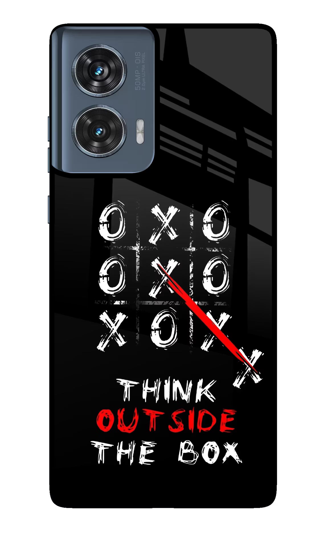 Think out of the BOX Moto Edge 50 Fusion Glass Case Back Cover by Casekaro