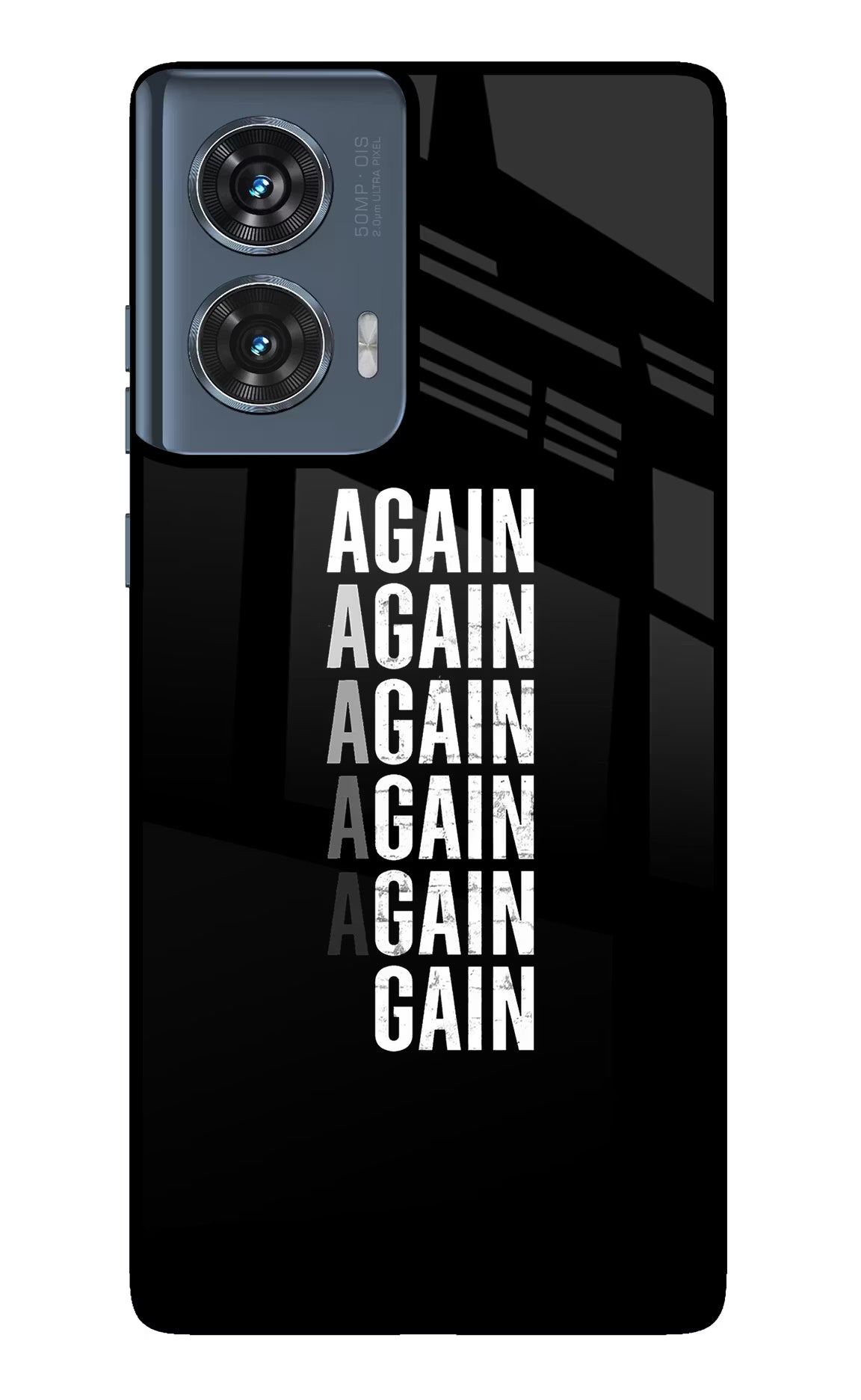 Again Again Gain Moto Edge 50 Fusion Glass Case Back Cover by Casekaro