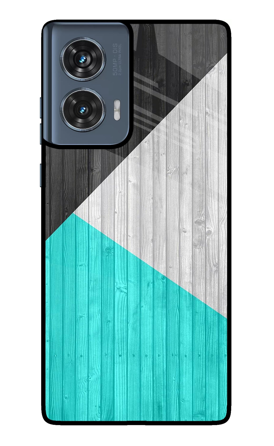 Wooden Abstract Moto Edge 50 Fusion Glass Case