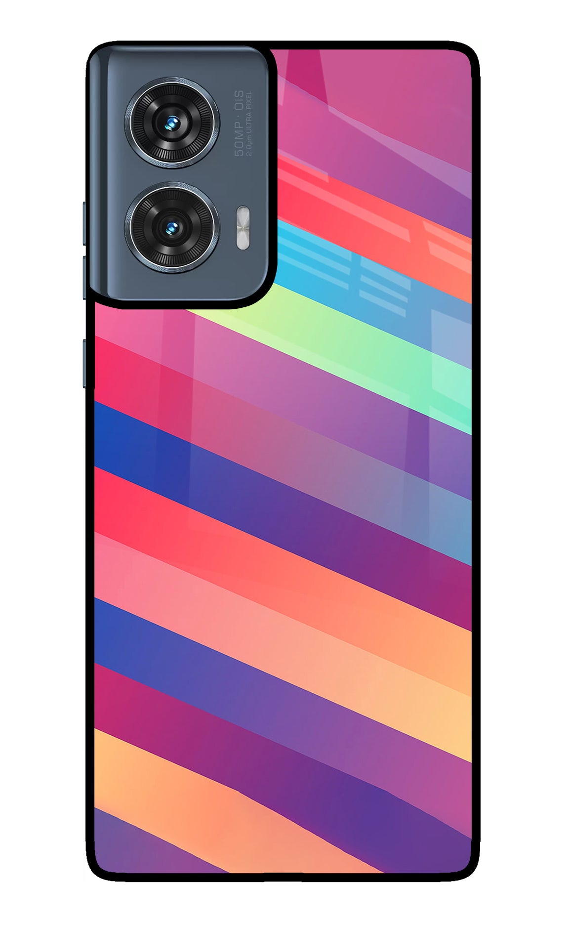 Stripes color Moto Edge 50 Fusion Glass Case