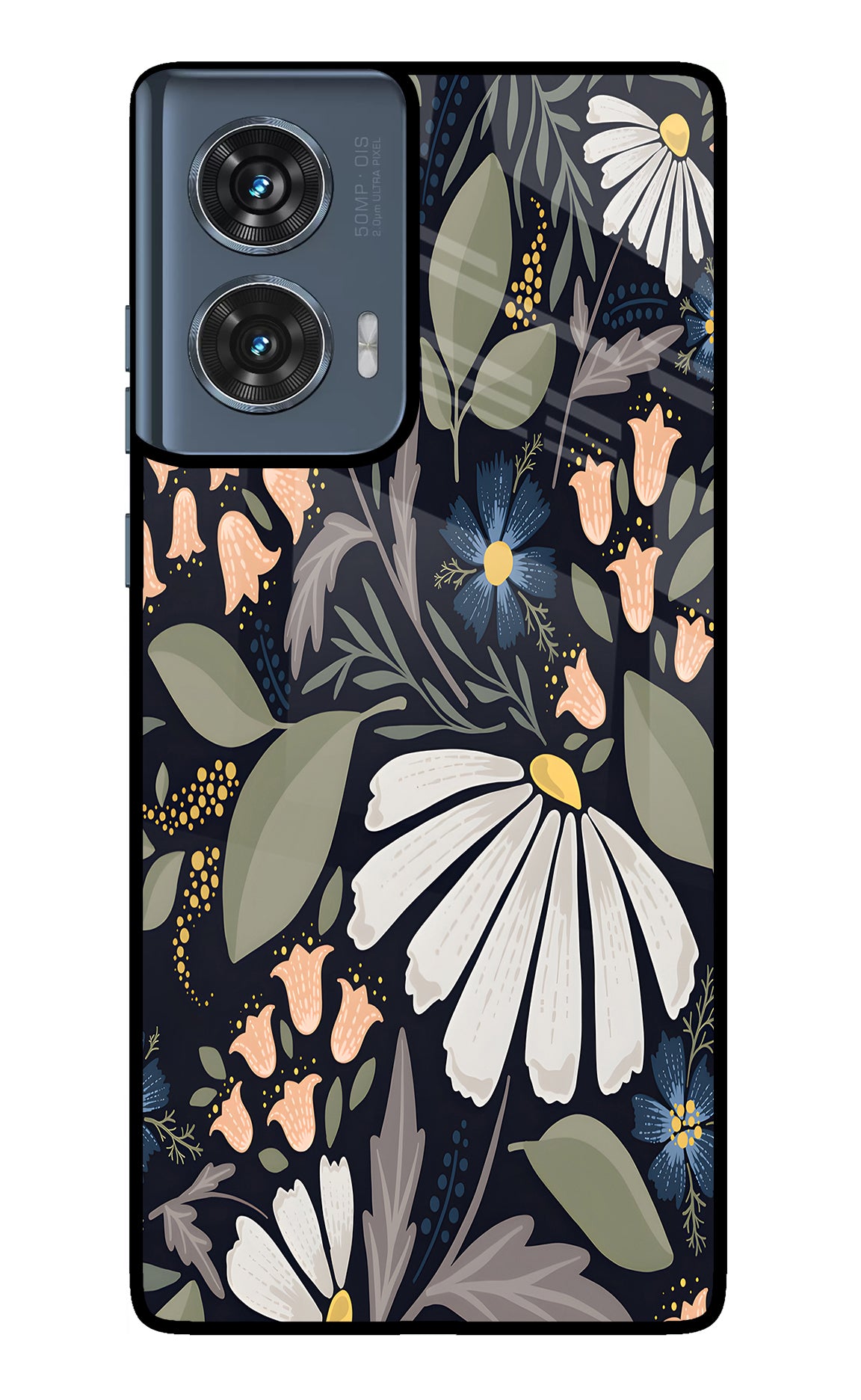 Flowers Art Moto Edge 50 Fusion Glass Case