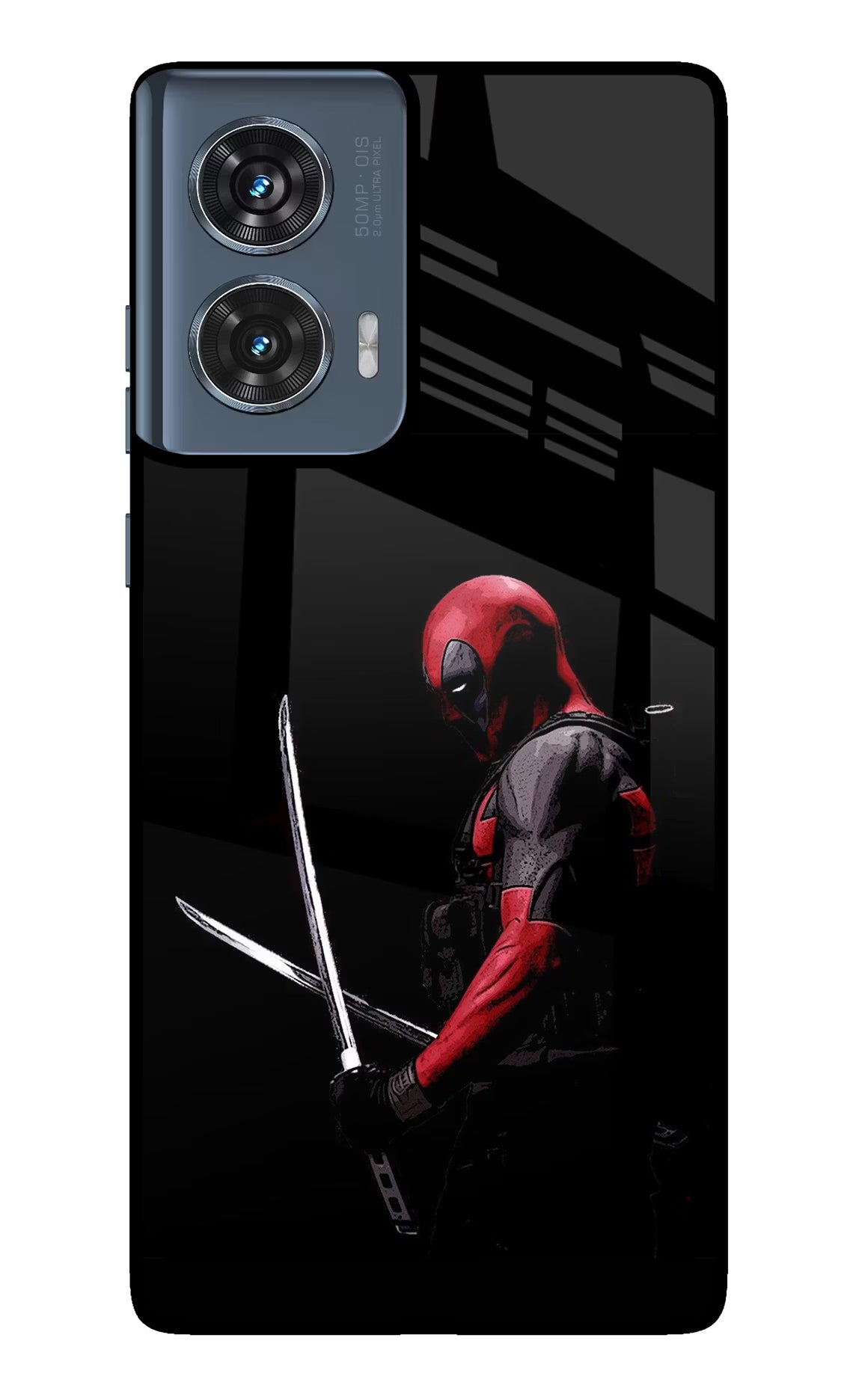 Deadpool Moto Edge 50 Fusion Glass Case Back Cover by Casekaro