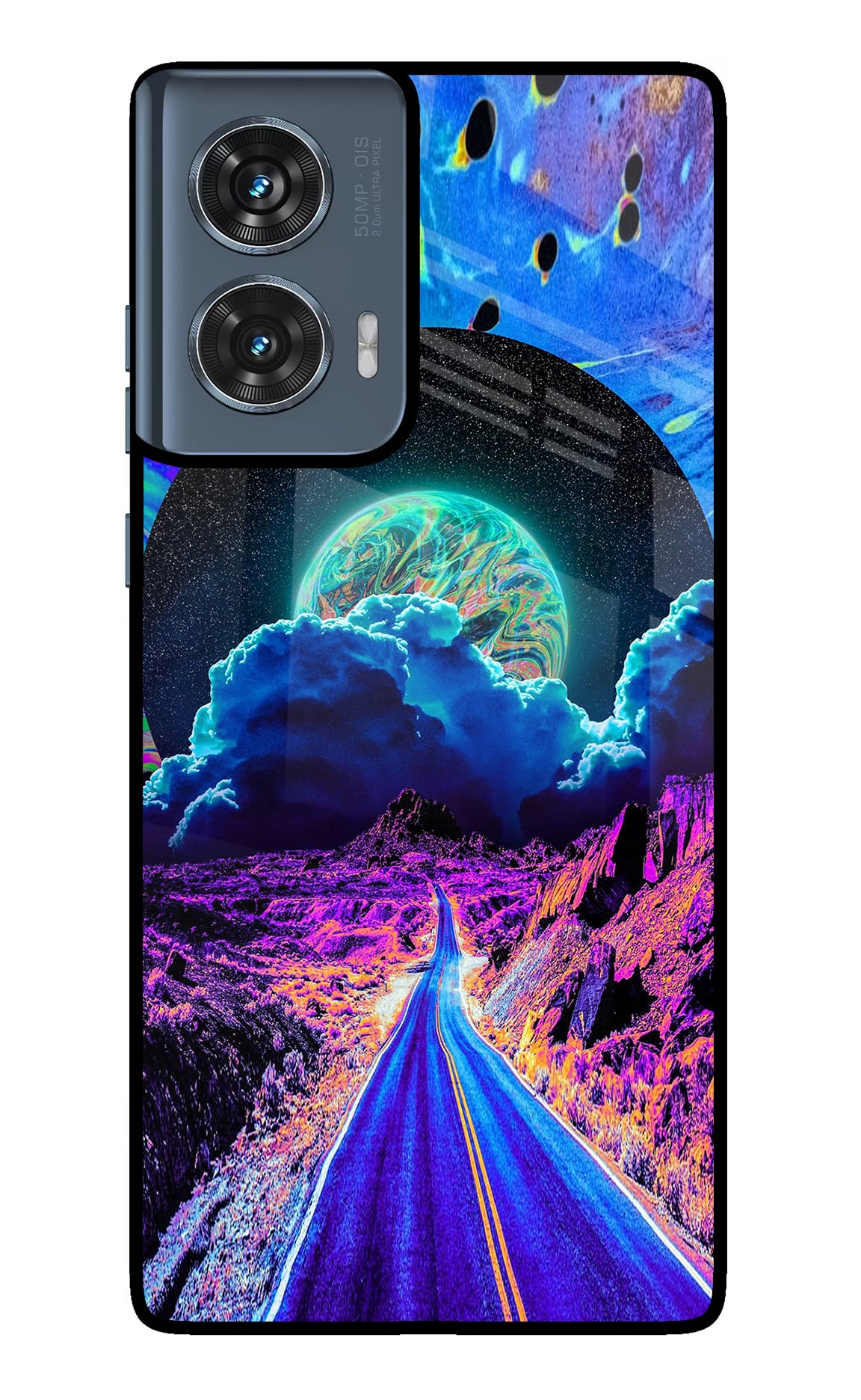 Psychedelic Painting Moto Edge 50 Fusion Glass Case