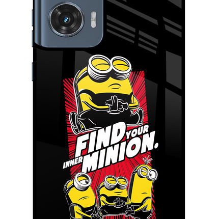 Find your inner Minion Moto Edge 50 Fusion Glass Case Back Cover by Casekaro