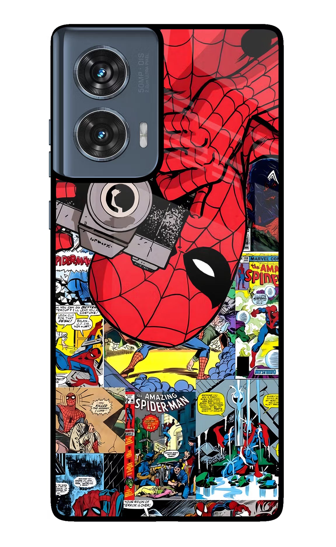 Spider Man Moto Edge 50 Fusion Glass Case Back Cover by Casekaro