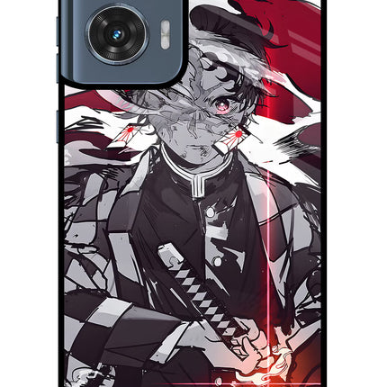 Demon Slayer Moto Edge 50 Fusion Glass Case Back Cover by Casekaro