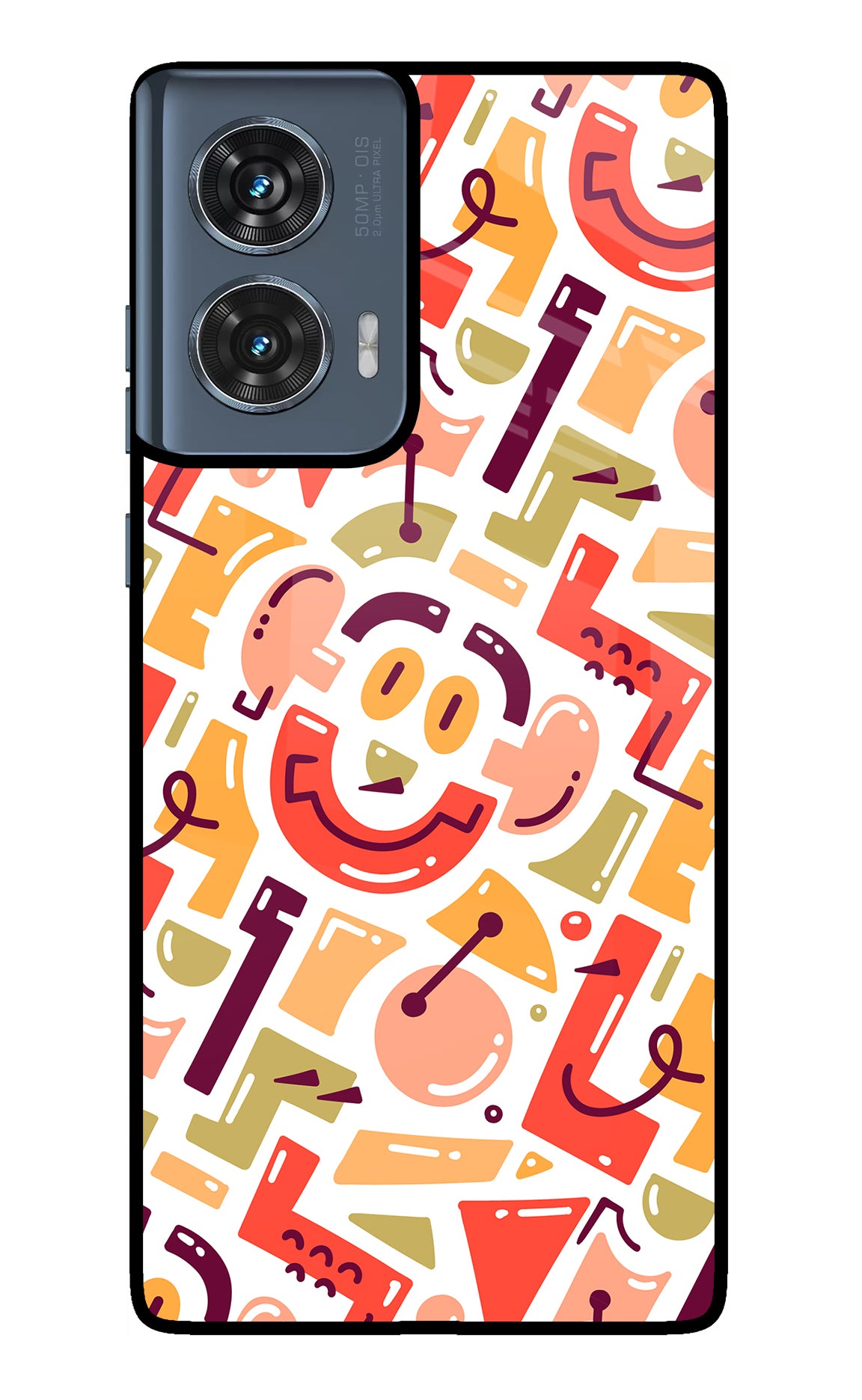 Doodle Pattern Moto Edge 50 Fusion Glass Case