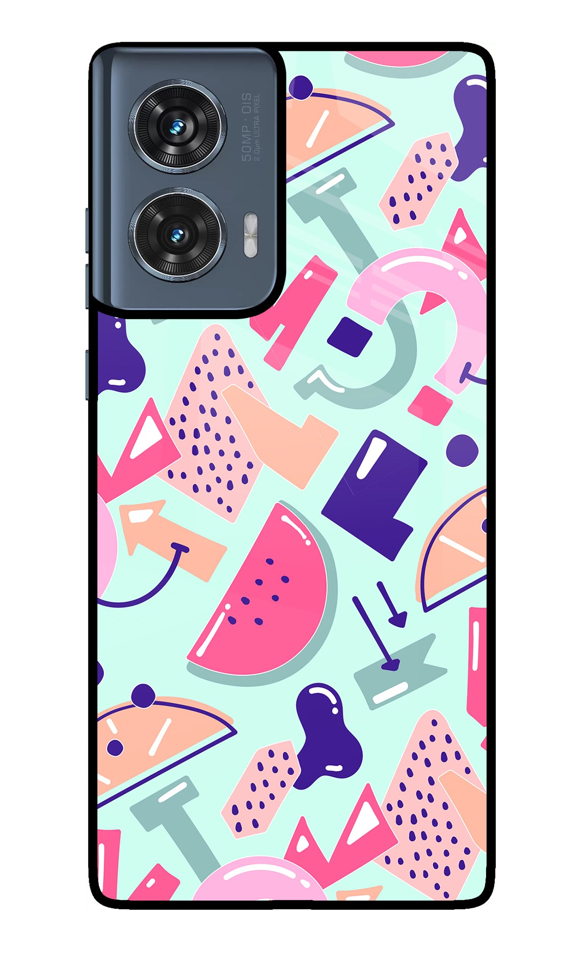 Doodle Pattern Moto Edge 50 Fusion Glass Case