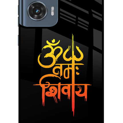 Om Namah Shivay Moto Edge 50 Fusion Glass Case Back Cover by Casekaro