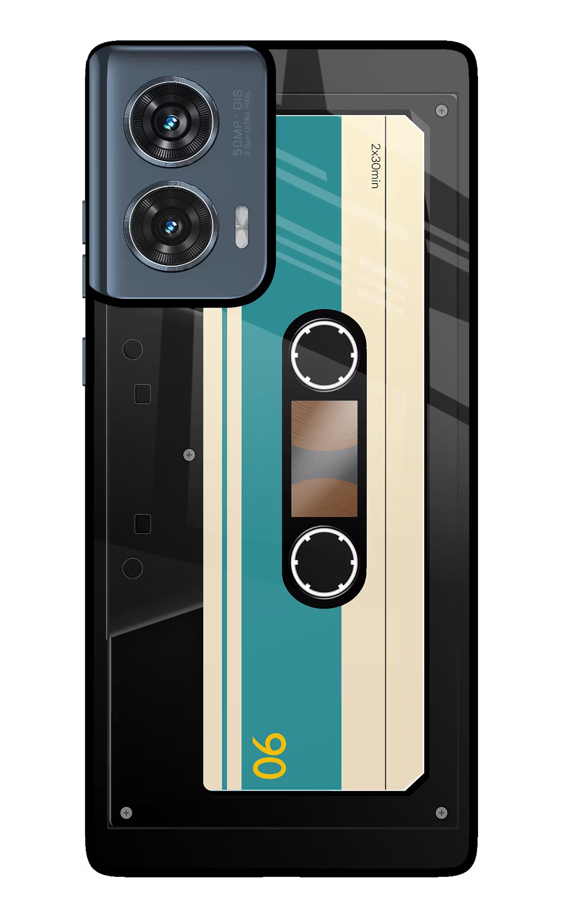 Cassette Moto Edge 50 Fusion Glass Case Back Cover by Casekaro
