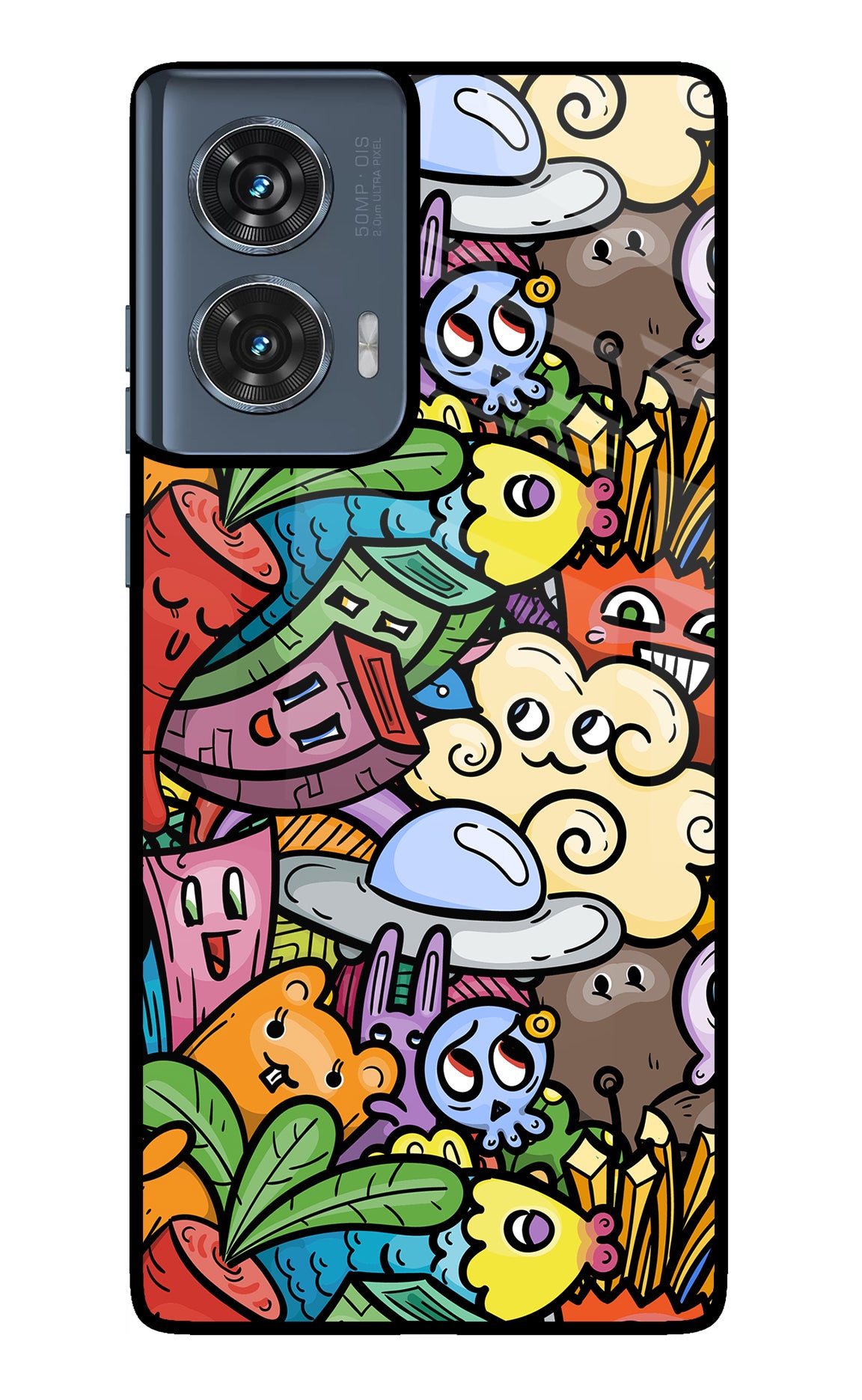 Veggie Doodle Moto Edge 50 Fusion Glass Case