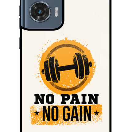 No Pain No Gain Moto Edge 50 Fusion Glass Case Back Cover by Casekaro