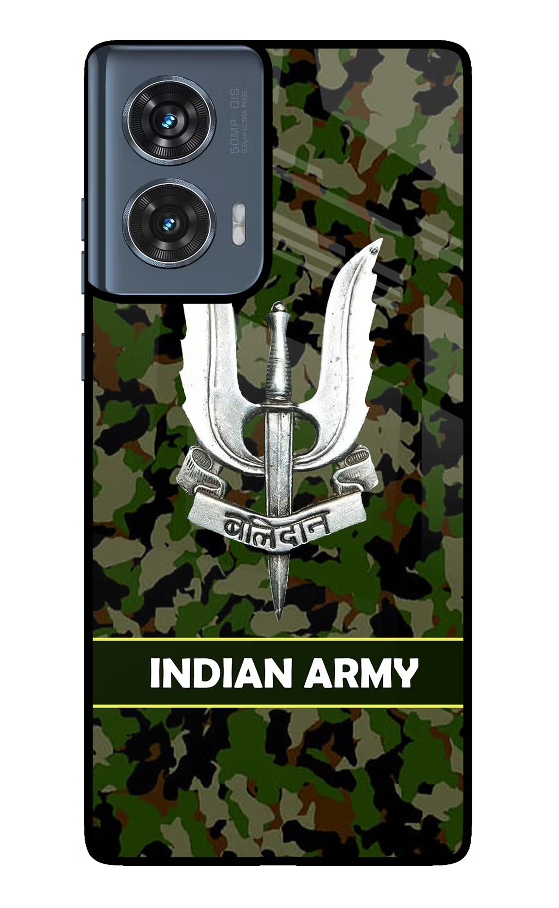 Balidan Indian Logo Moto Edge 50 Fusion Glass Case Back Cover by Casekaro
