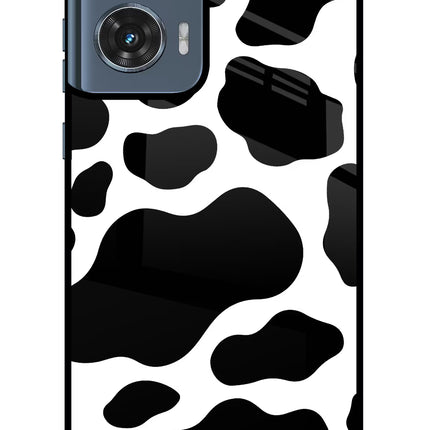Cow Spots Moto Edge 50 Fusion Glass Case Back Cover by Casekaro