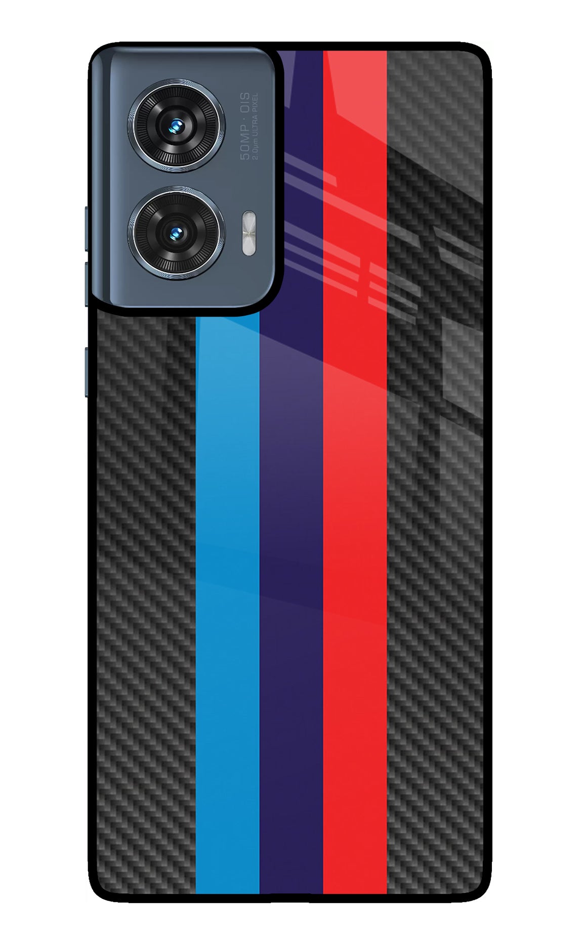 BMW Stripes Pattern Moto Edge 50 Fusion Glass Case