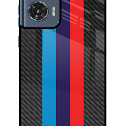 BMW Stripes Pattern Moto Edge 50 Fusion Glass Case Back Cover by Casekaro