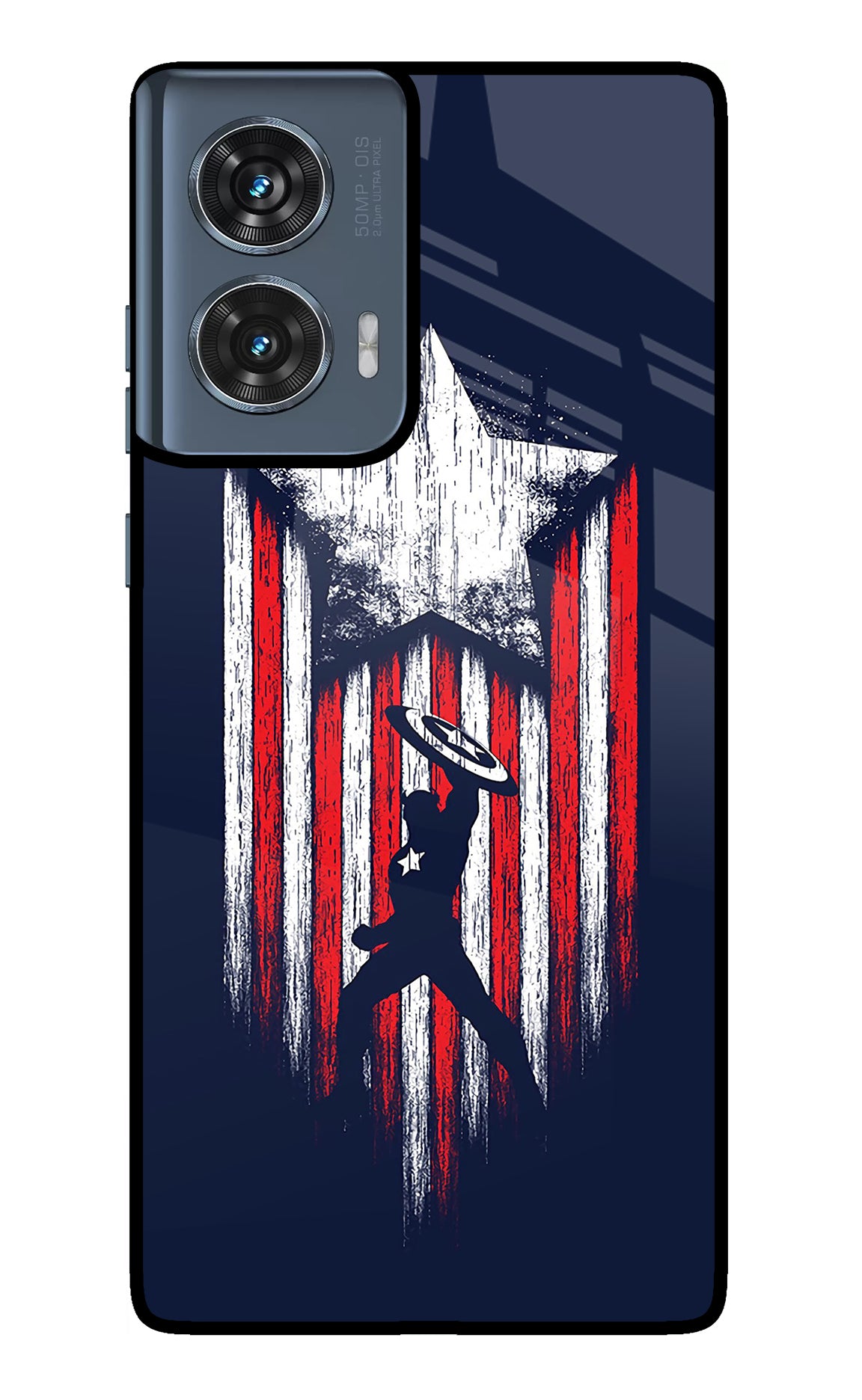 Captain America Marvel Art Moto Edge 50 Fusion Glass Case