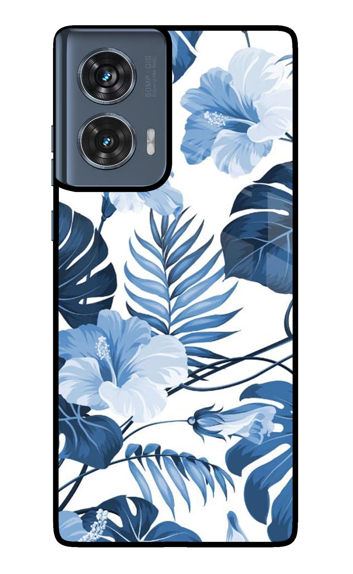 Fabric Art Moto Edge 50 Fusion Glass Case Back Cover by Casekaro