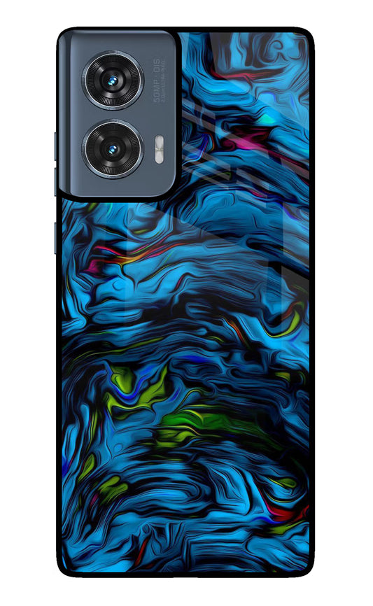 Dark Blue Abstract Moto Edge 50 Fusion Glass Case
