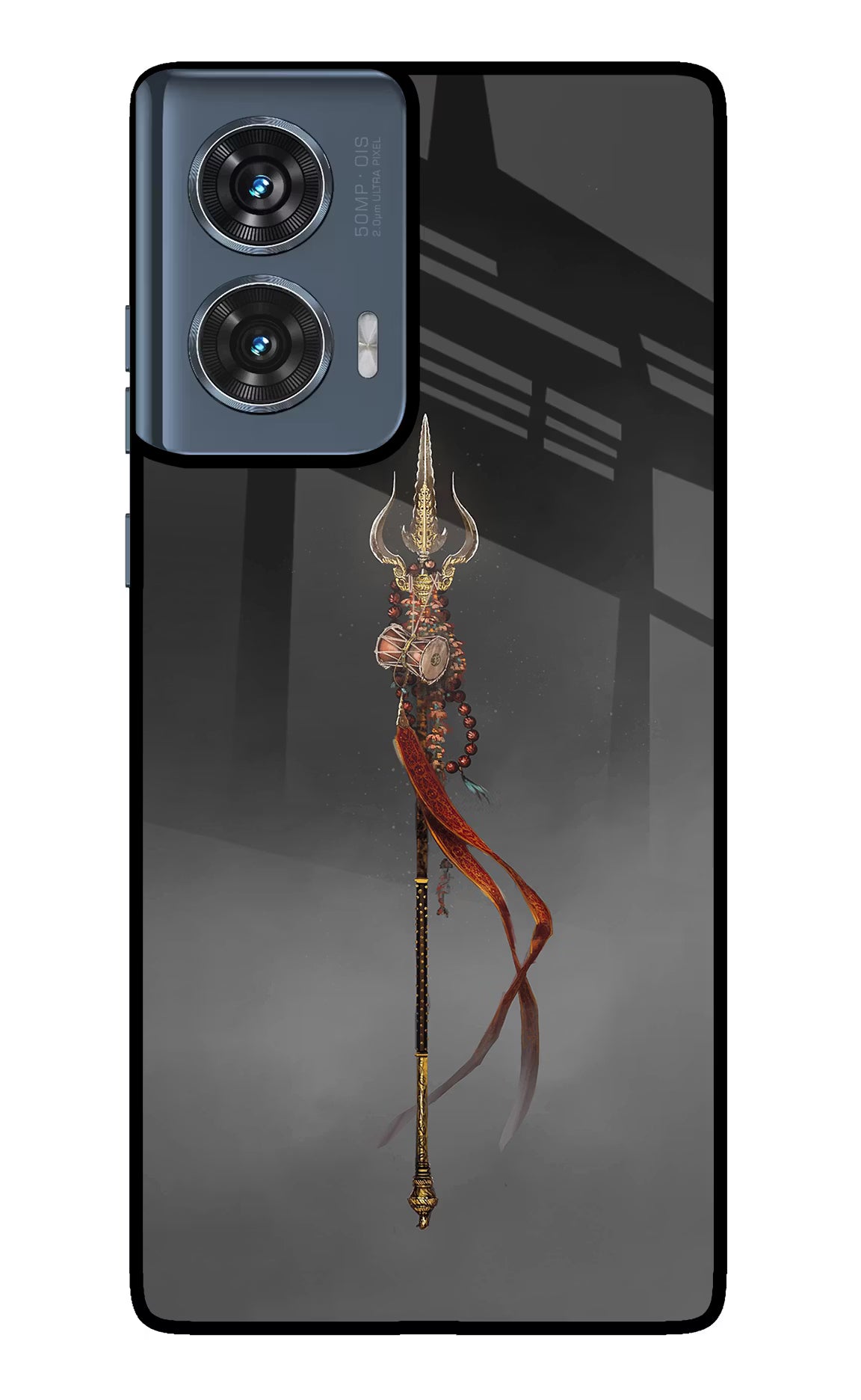 Shiv Trishul Moto Edge 50 Fusion Glass Case Back Cover by Casekaro