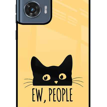 Ew People Catitude Moto Edge 50 Fusion Glass Case Back Cover by Casekaro