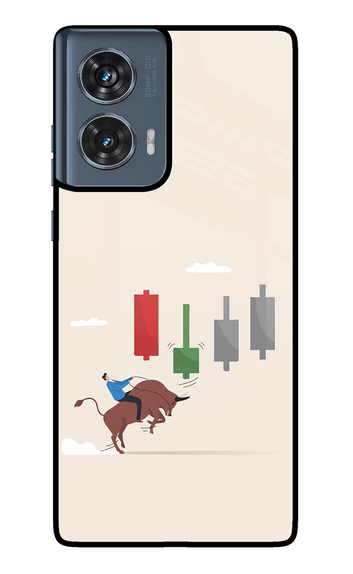 Bull Trading Momentum Moto Edge 50 Fusion Glass Case Back Cover by Casekaro