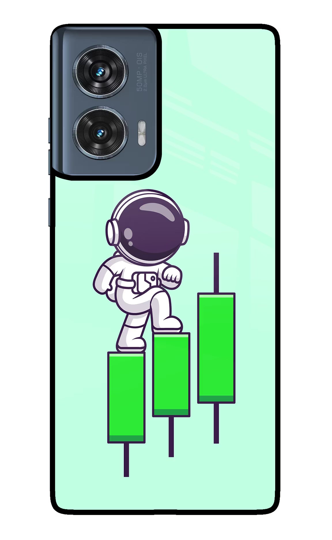 Astronaut Trader Moto Edge 50 Fusion Glass Case Back Cover by Casekaro