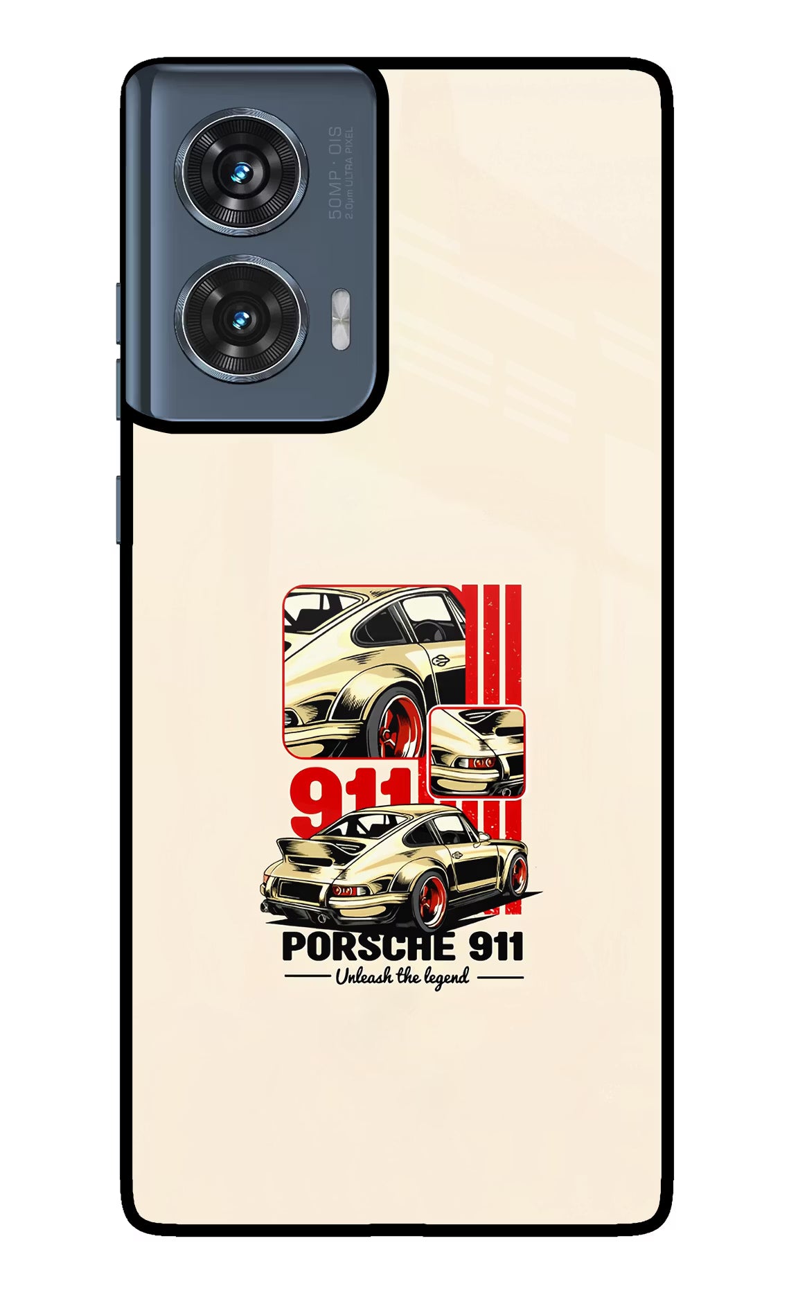 Classic Porsche 911 Moto Edge 50 Fusion Glass Case Back Cover by Casekaro