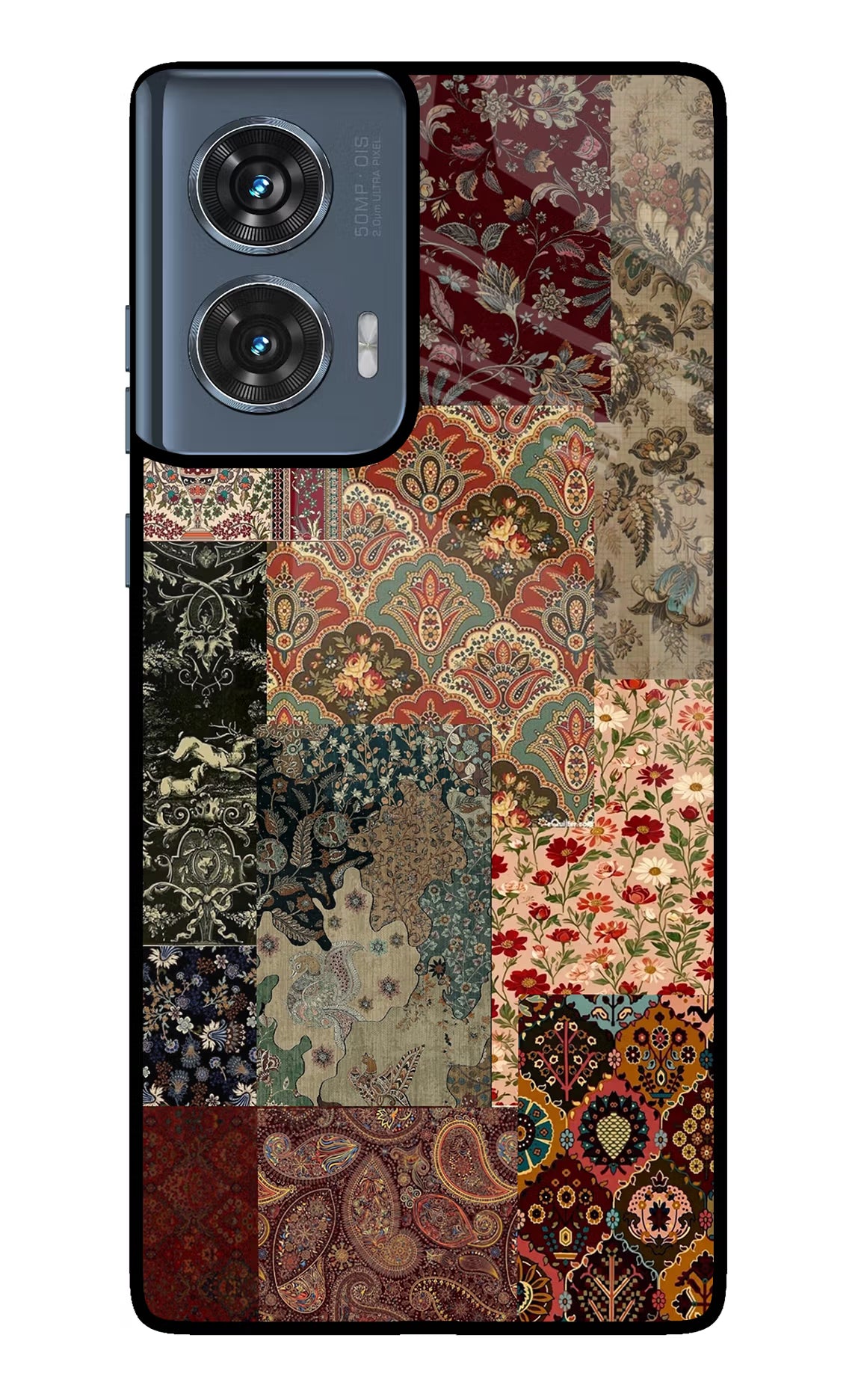 Desi Print Moto Edge 50 Fusion Glass Case Back Cover by Casekaro