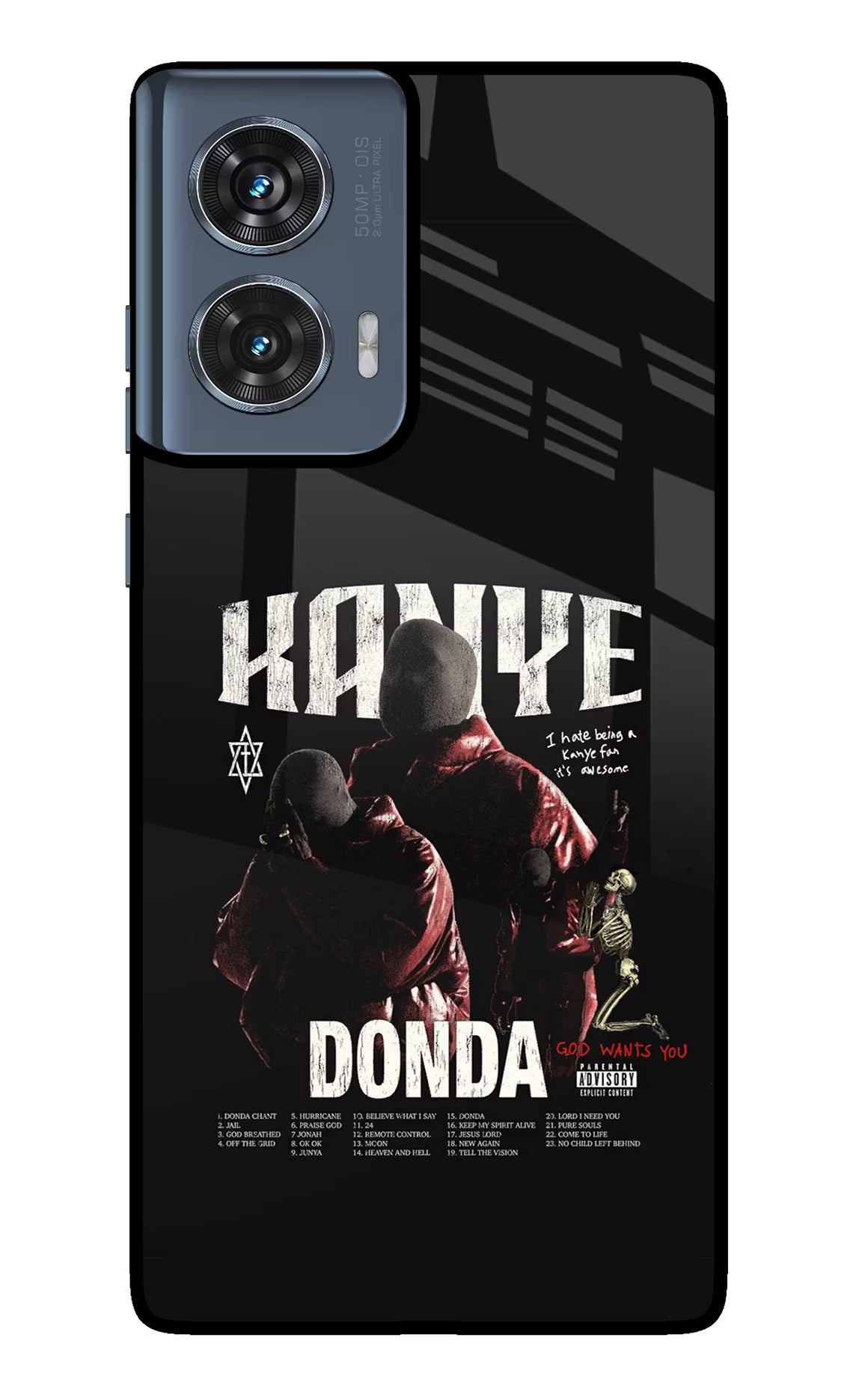 Donda Kanye West Moto Edge 50 Fusion Glass Case Back Cover by Casekaro