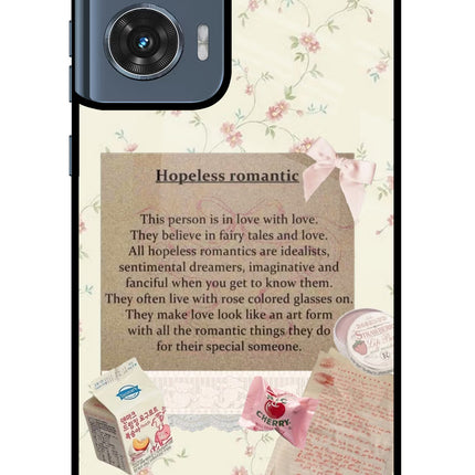 Hopeless Romantic Moto Edge 50 Fusion Glass Case Back Cover by Casekaro