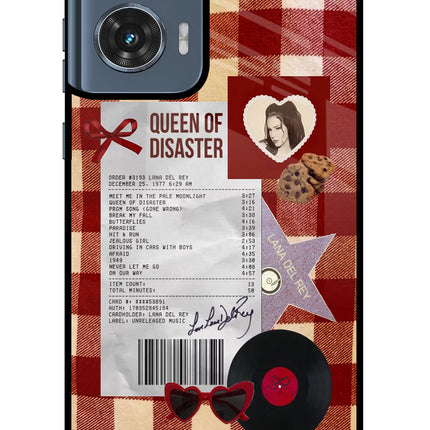 Queen of Disaster Moto Edge 50 Fusion Glass Case Back Cover by Casekaro