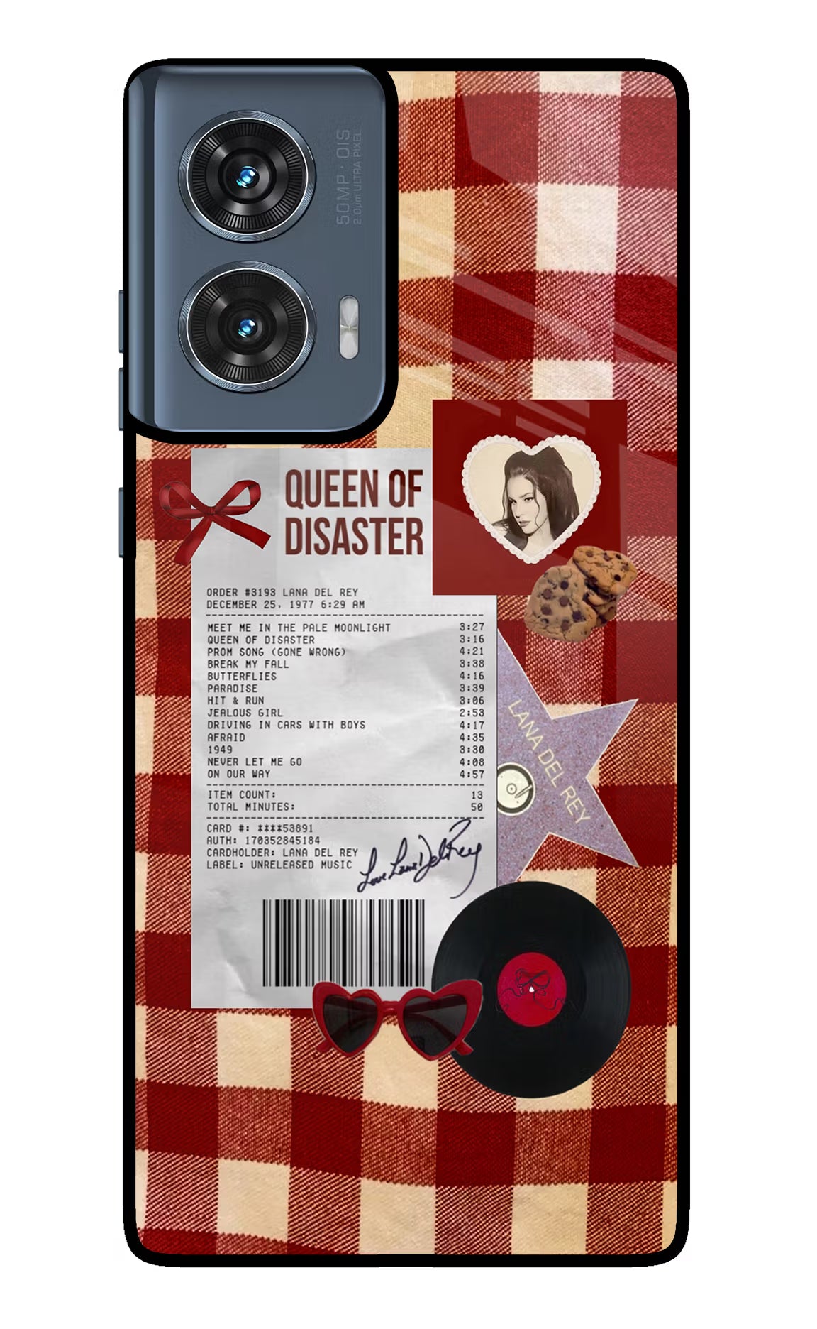 Queen of Disaster Moto Edge 50 Fusion Glass Case Back Cover by Casekaro